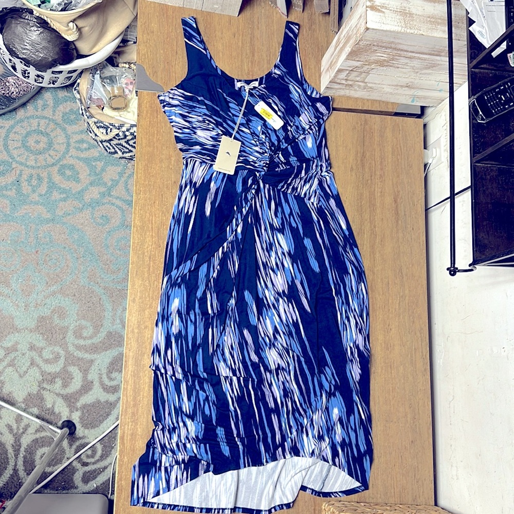 Tommy Bahama nwt under the si island blue purple stretch sleeveless dress